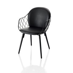 Magis Pina armchair, ash legs, large cushioned backrest