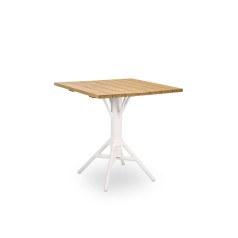 Sika Nicole cafe table teak/aluminium 70x70cm square