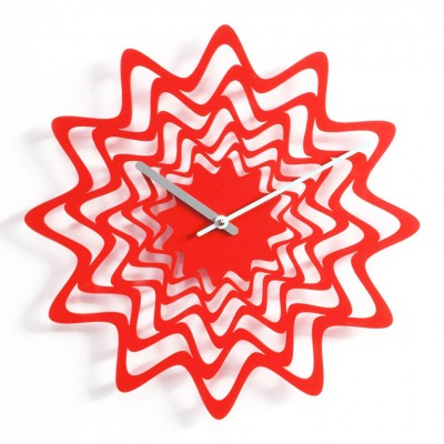 Progetti Flux Wall Clock | Red, Black or White Painted Steel