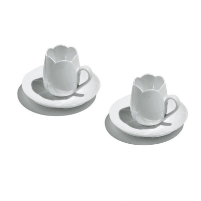 Il caffe Alessi, Tulip set of 2 espresso cups & saucers